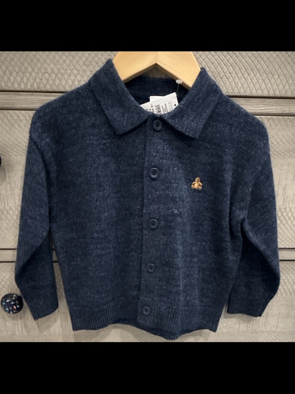 GAP Baby Cardigan Sweater 18-24 Months Blue Cotton Knit Button Collared